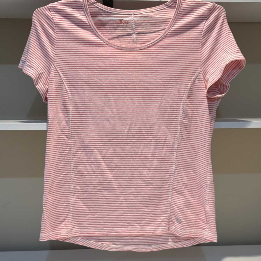 Talbots Pink Striped Short Sleeve Tee